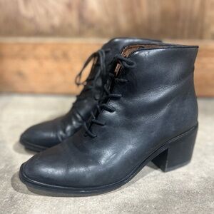 Jeffrey Campbell Leather Black Lace Up Boots